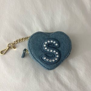Stoney Clover Lane denim heart keychain